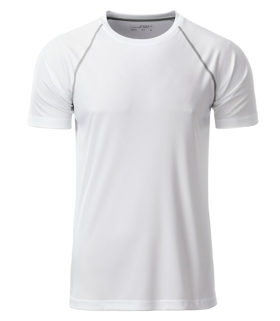 JN Men's Sports T-Shirt JN496 white/silver, Größe S