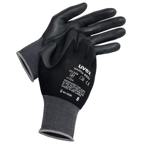 UVEX Montage-Handschuh unilite 6605 Gr. 6 Nitrilschaum schwarz, 6057.3