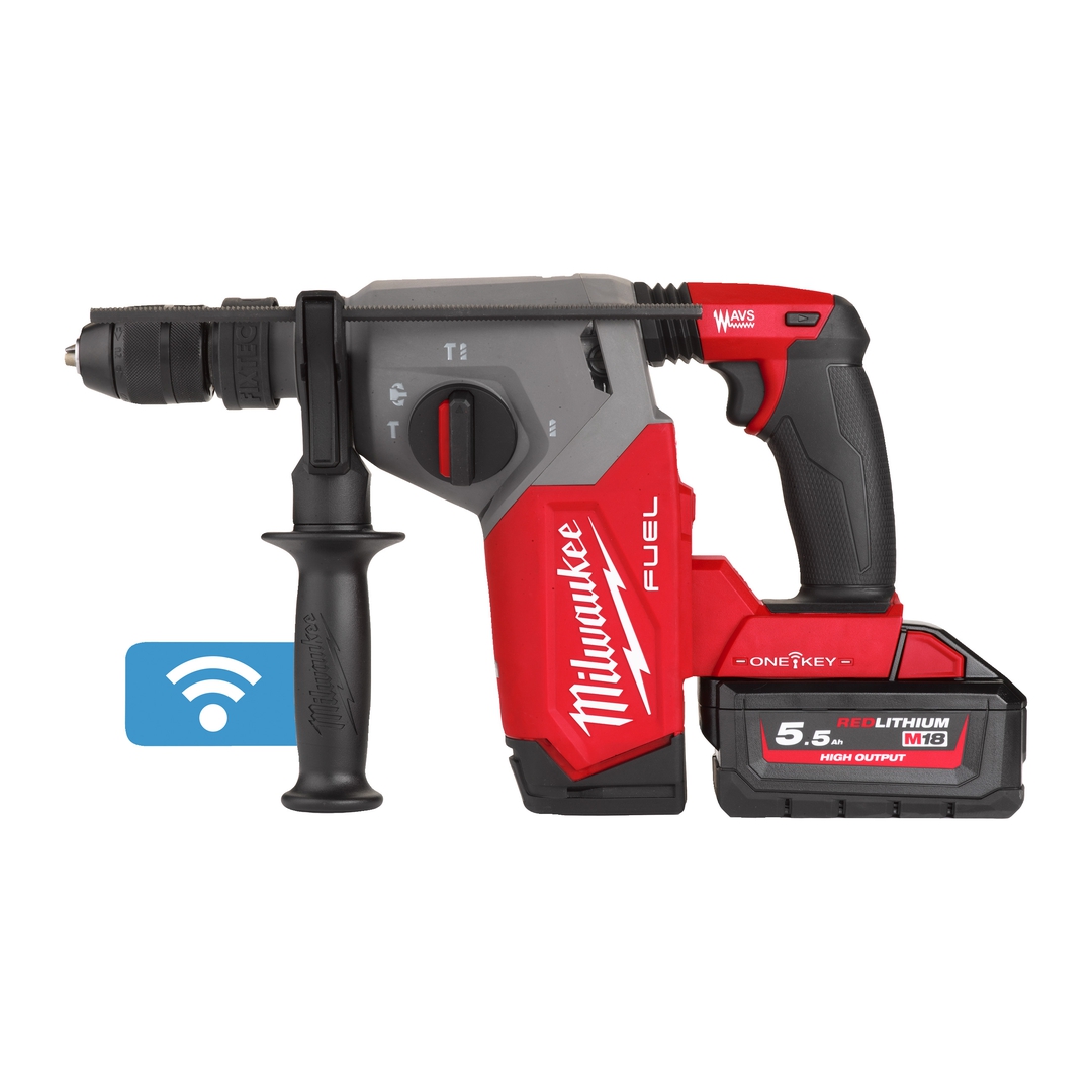 MILWAUKEE Akku-Kombihammer M18ONEFHX-552X, 2x18V/5,5 Ah, Ladeg.