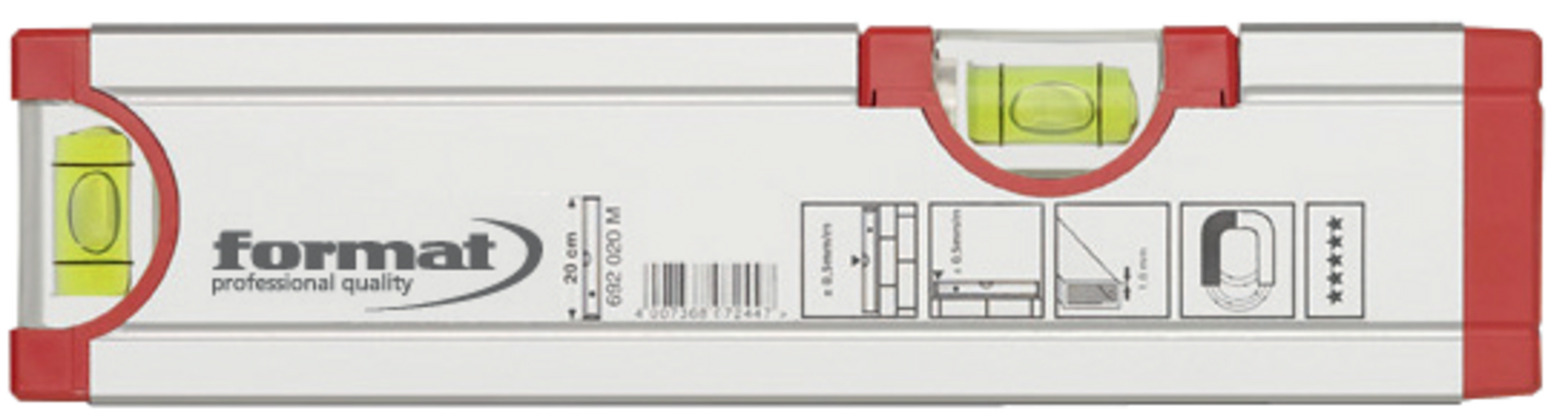 FORMAT Wasserwaage mit Magnet 20cm