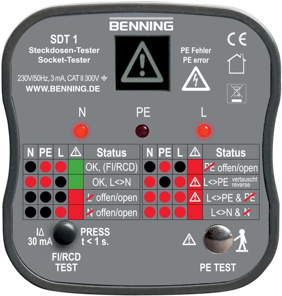 Steckdosentester SDT 1             Benning