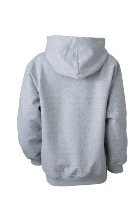 JN Hooded Sweat Junior JN047K 80%BW/20%PES, grey-heather, Größe XS