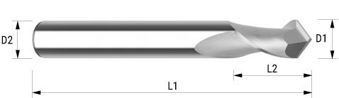 WEMAG VHM-Entgratfräser Uni 90° 8,00 D2=10HA L2=20 L1=72 Z=2