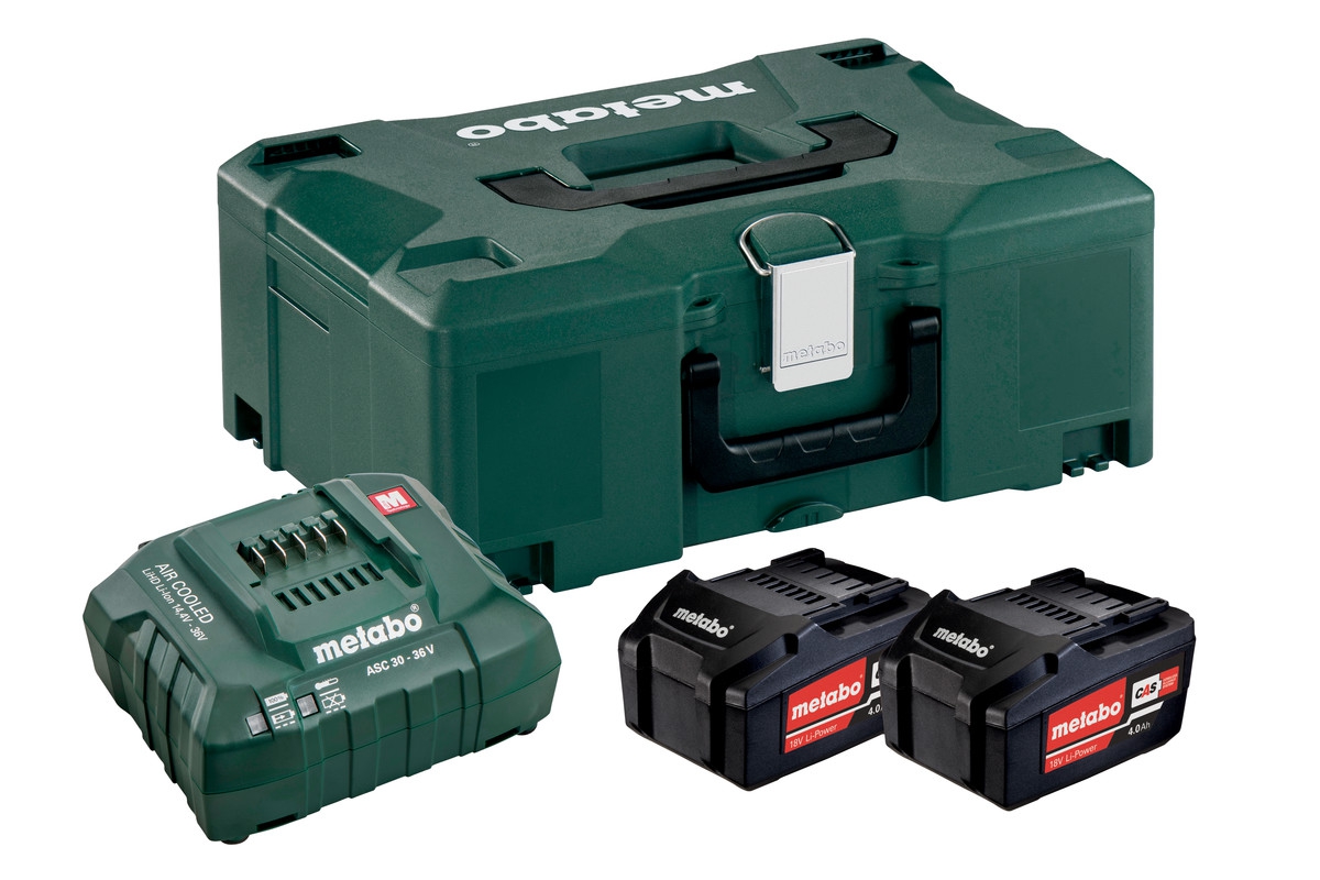 Akku Basis Set 18,0 V 2x4.0 Ah + ML     Metabo