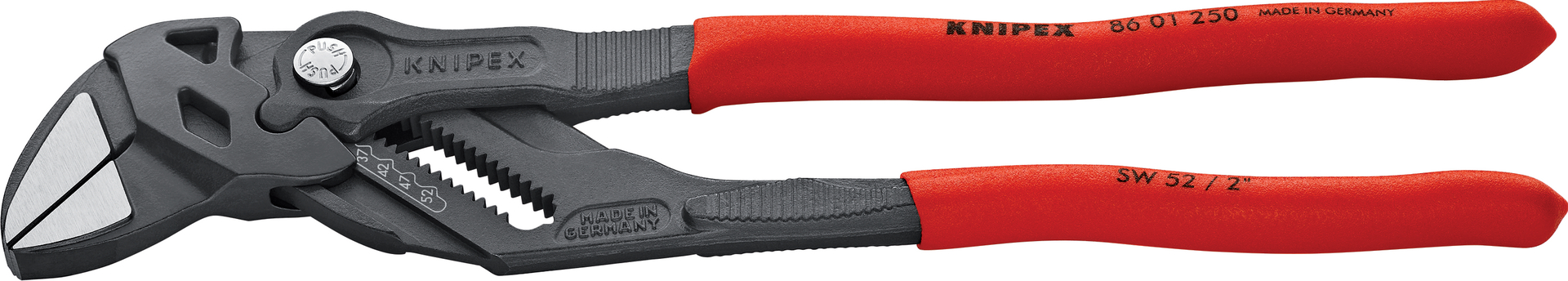 KNIPEX 86 01 250 Zangenschlüssel KST überz. grau atra. 250 mm