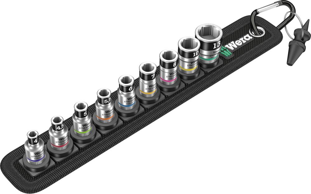 Steckschl.-Eins.-Stz.1/4" 10tlg. Haltef.       Wera