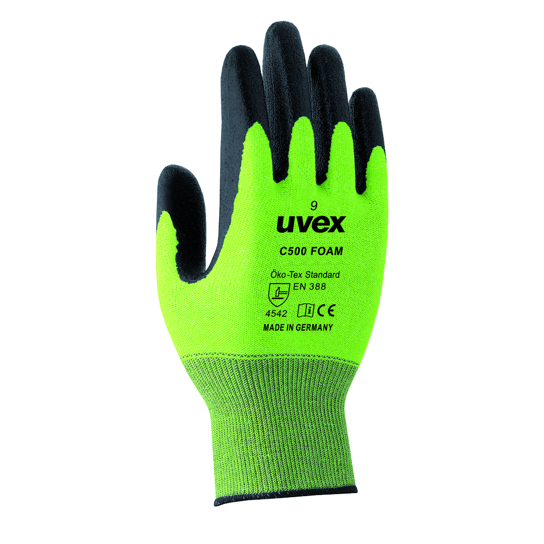 UVEX Schnittschutz-Handschuh C500 foam Gr. 11 Schaumbesch. lime/grau, 6049.4