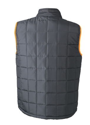 JN Mens Padded Light Weight Vest JN1037 100%PES, carbon/orange, Größe L