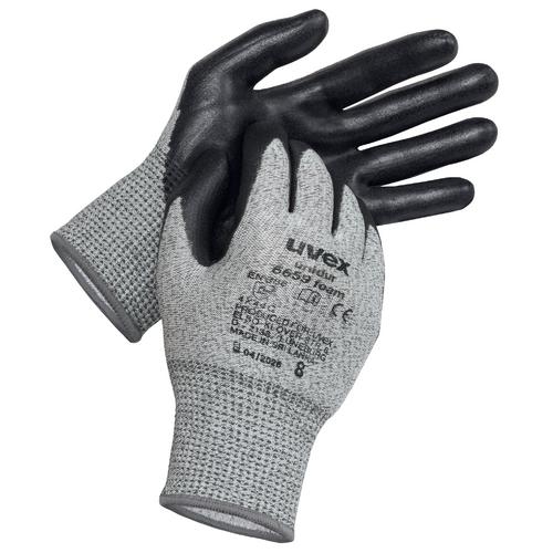 UVEX Schnittschutz-Handschuh unidur 6659 Gr. 8 Nitrilschaum grau/schwarz, 6093.8