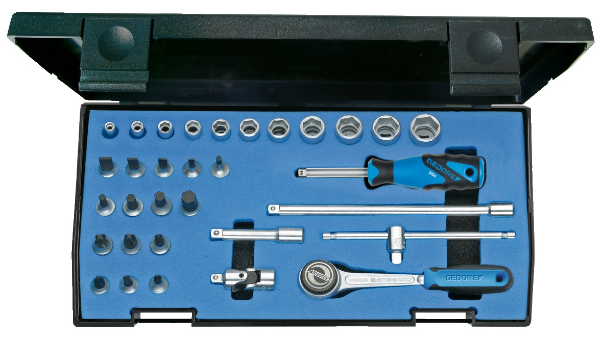 GEDORE Steckschlüssel-Satz 1/4" 36-tlg 6-kant IN-TX-ITX, 20 ITU-3, 6196710