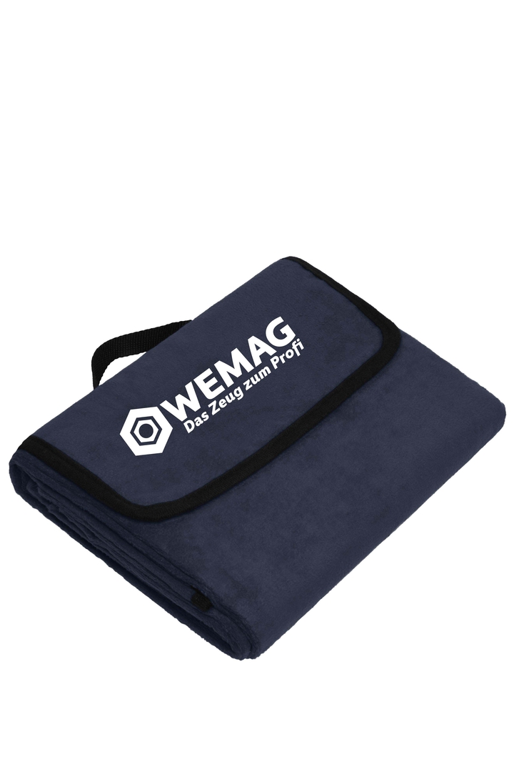 WEMAG Picknick Fleece Decke 100%PES, navy, Größe one size