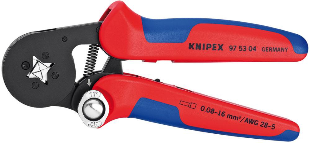 KNIPEX 97 53 04 Selbsteinstellende Crimpzange f. Aderendhülsen brün. 180 mm