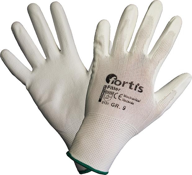 Handsch.Fitter PU/Nylon, Gr.  7, weiß, FORTIS