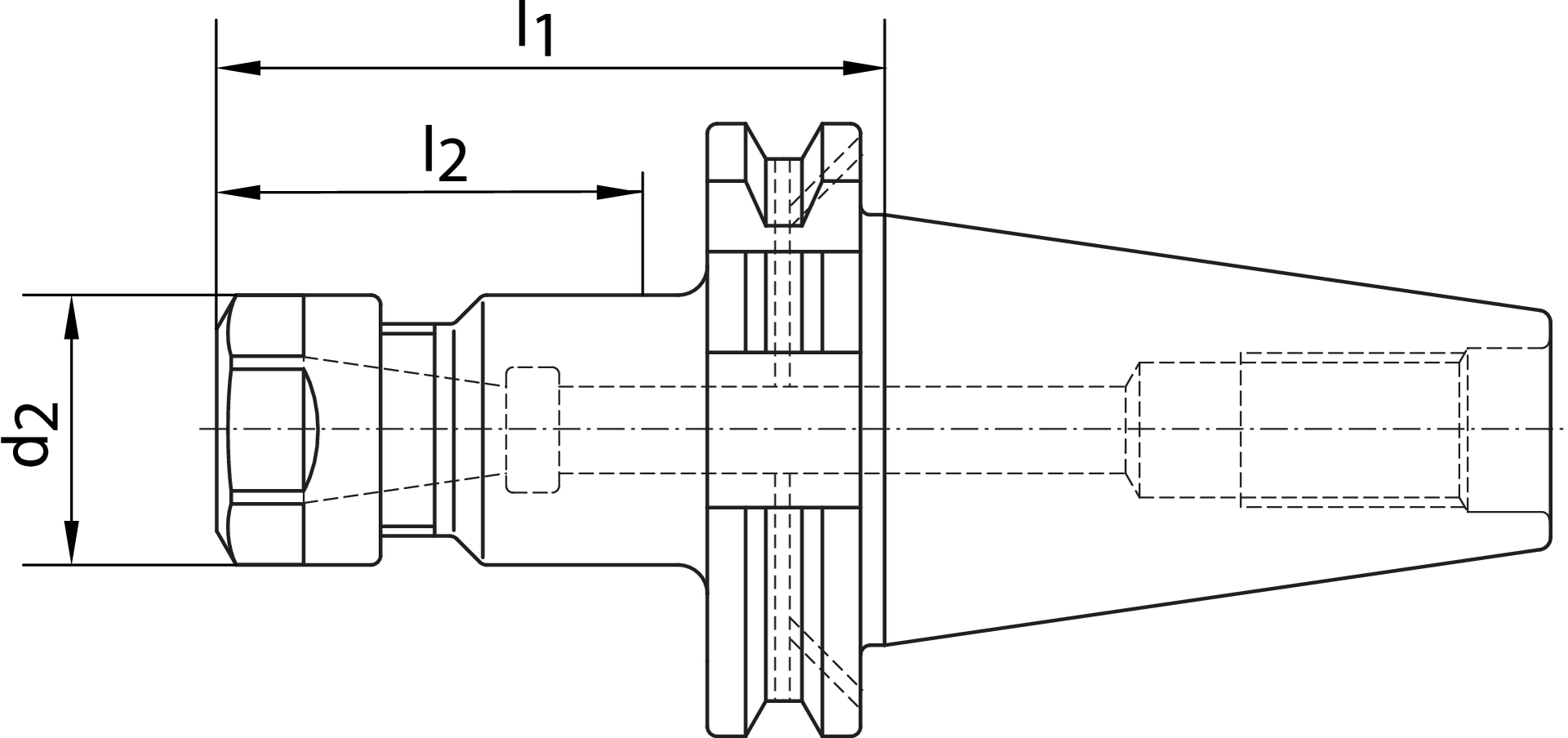 Spannzangenf. D69871ADB SK50-ER40 E.L.     Haimer